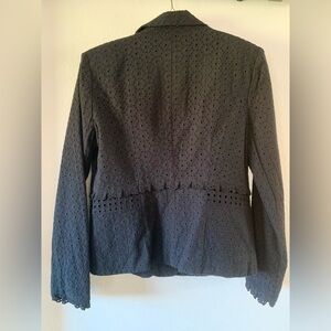 Elegant Black Eyelet Women's Jacket
